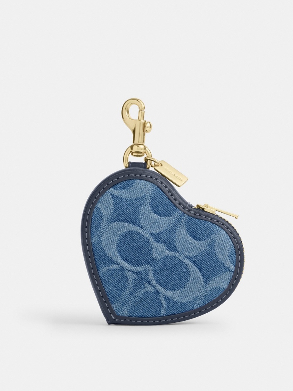 Coach Outlet Heart Bag Charm In Signature Denim